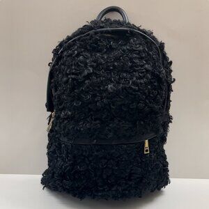 Black Sherpa / Faux Fur / Fuzzy Backpack / Laptop Bag - NWT